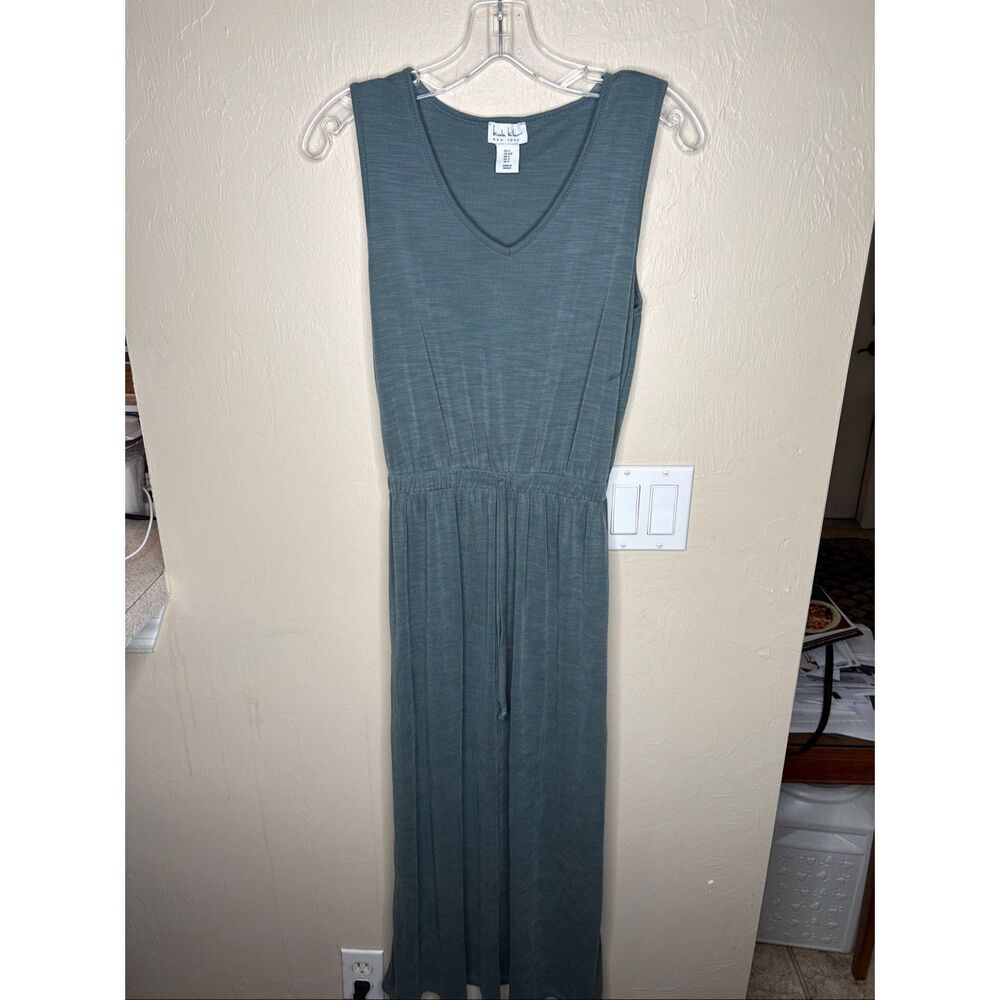 Nicole Miller New York Sage Green Sleeveless Maxi Dress Smalll-126